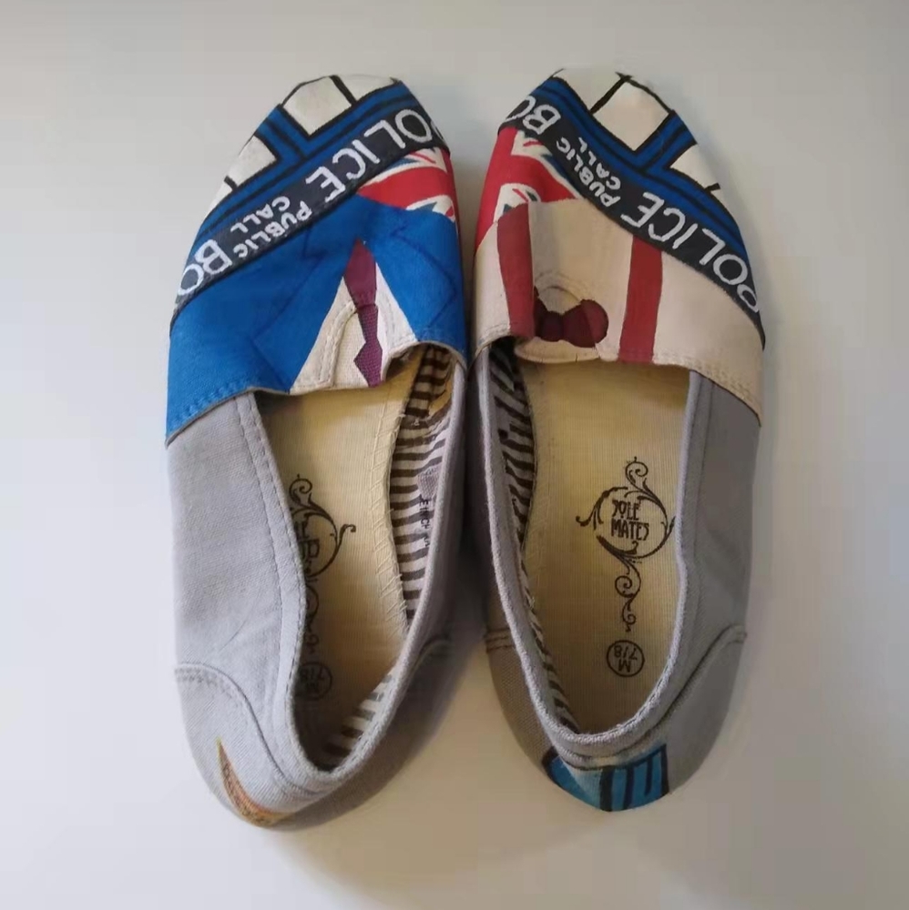 Hand painted Dr. Who theme women's shoes